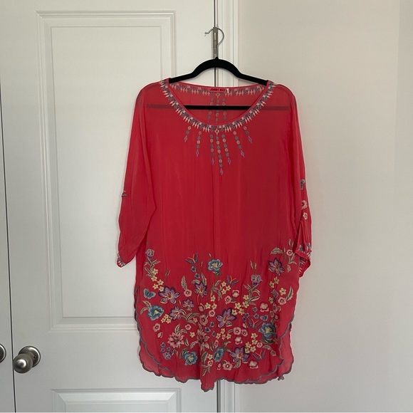 Johnny Was Marin Embroidered Tunic Blouse Top - Picture 2 of 8